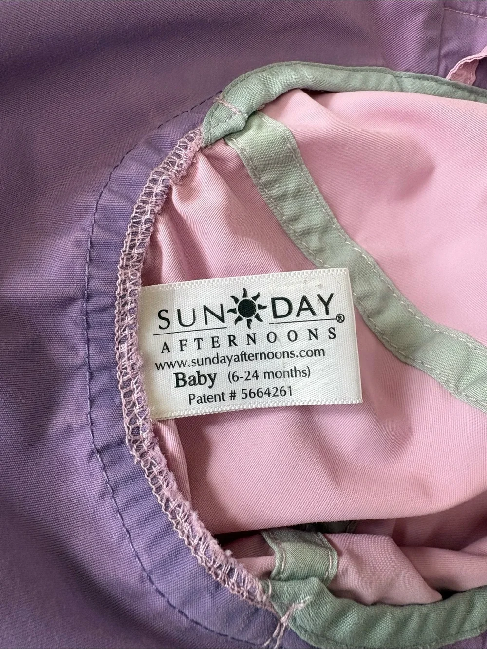 Sunday Afternoons Children's Purple Pink Sun Hat with Chin Strap Elastic Baby